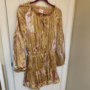 EUC Buddy Love Zozo Venus Ruffle Satin Mini Dress